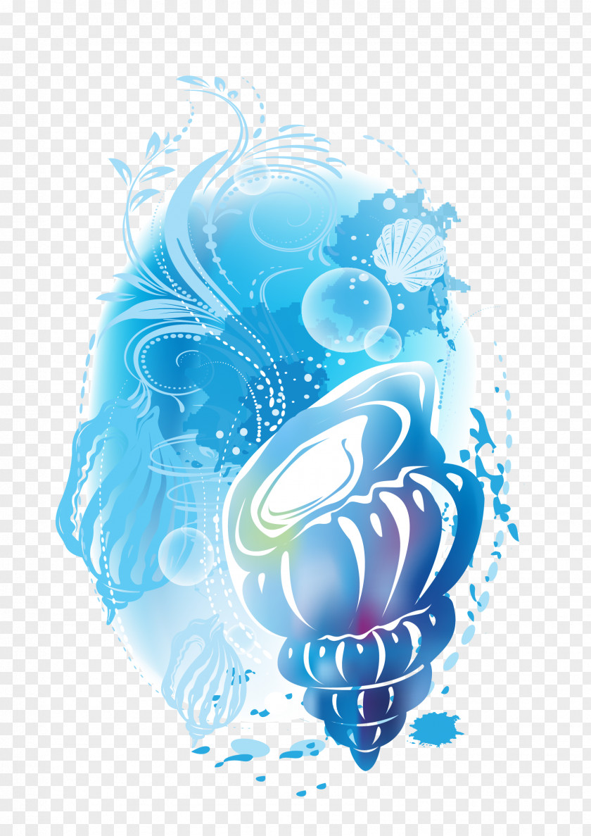 Blue Conch Download Adobe Illustrator Illustration PNG