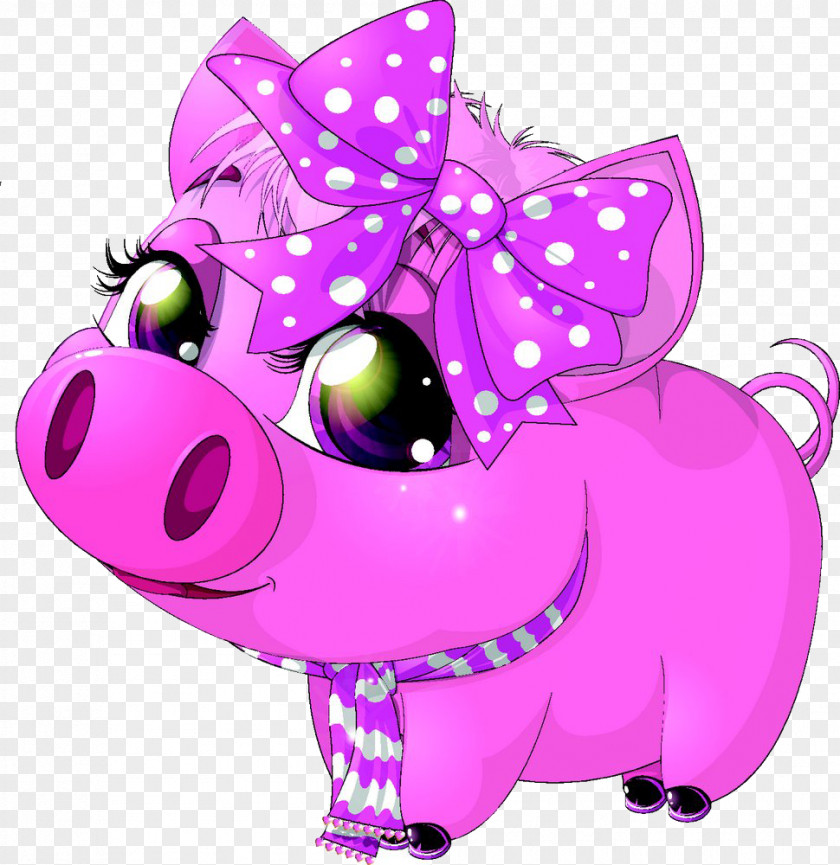 Cartoon Pink Pig Domestic Drawing Clip Art PNG