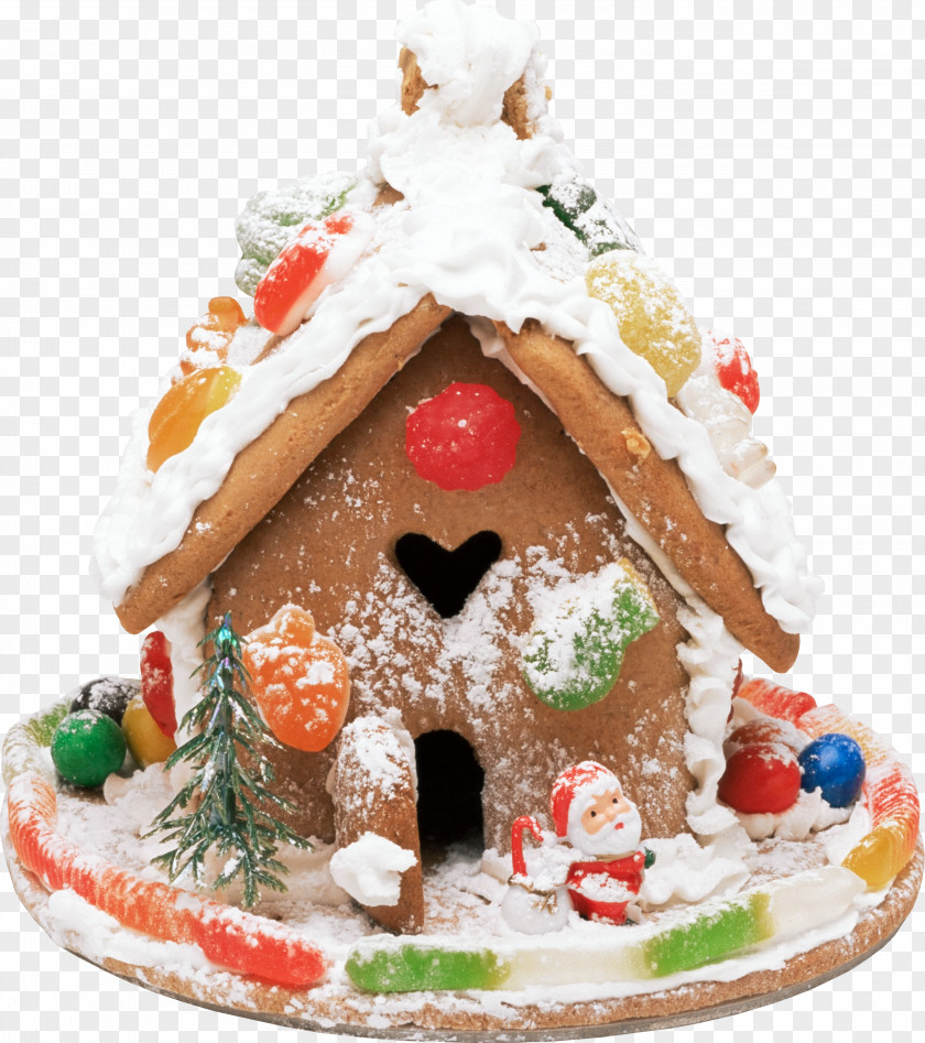 Cookie Gingerbread House Christmas New Year Clip Art PNG