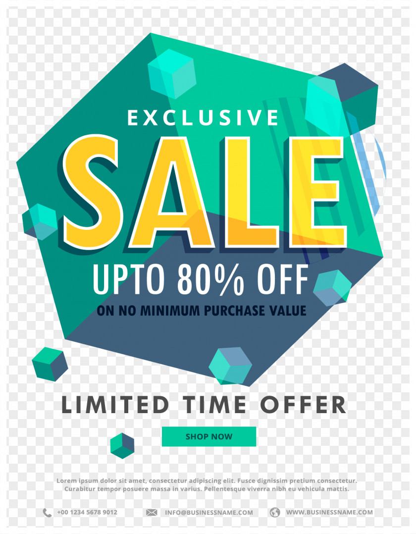 Hexagonal Emerald Discount Poster Royalty-free Illustration PNG