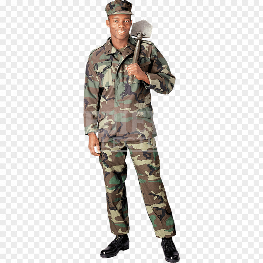 Jacket M-1965 Field U.S. Woodland Military Camouflage Battle Dress Uniform PNG
