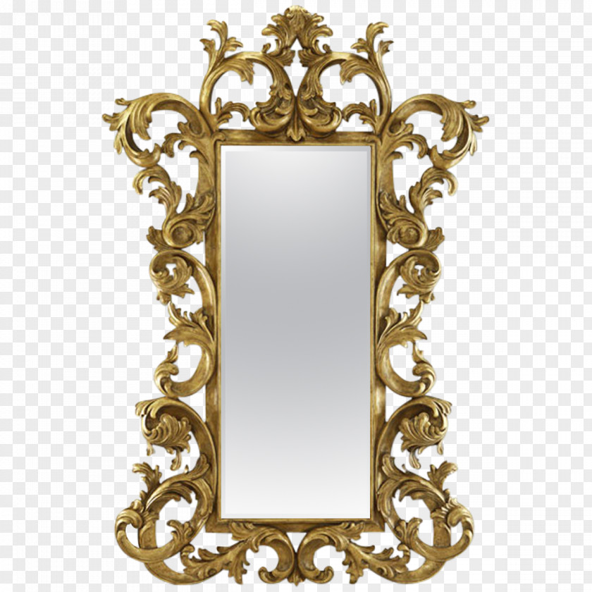Mirror Wood Carving Furniture Picture Frames PNG