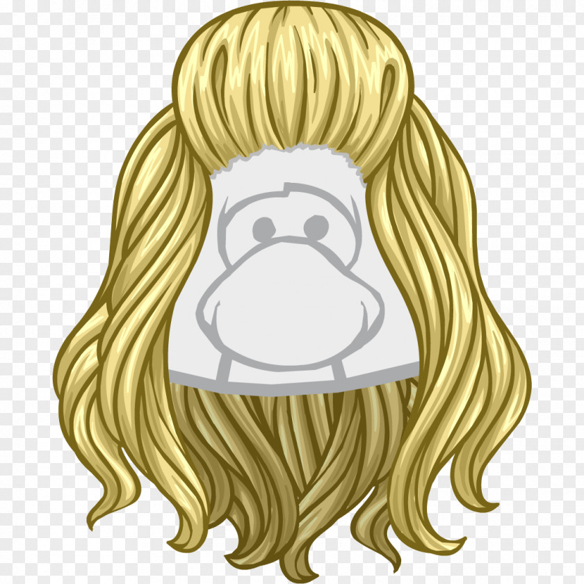 Bullet Holes Club Penguin Blond Wig Hair PNG