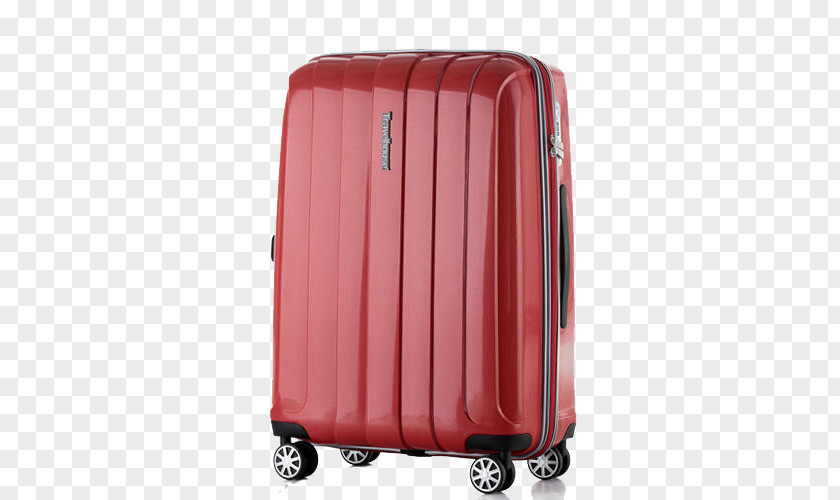 Simple Red Suitcase Hand Luggage Travel Baggage Trolley PNG