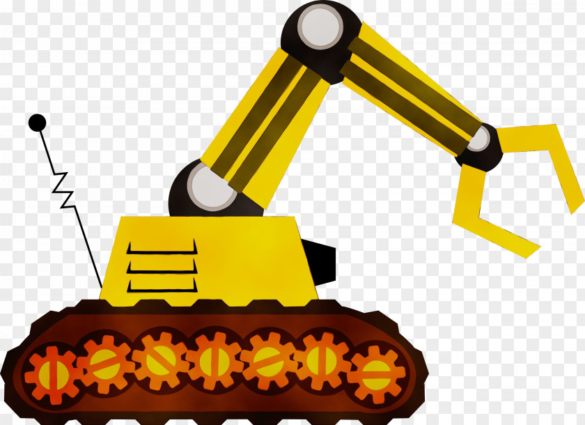 Bulldozer Vehicle Robot Machine Cartoon Excavator Drawing PNG