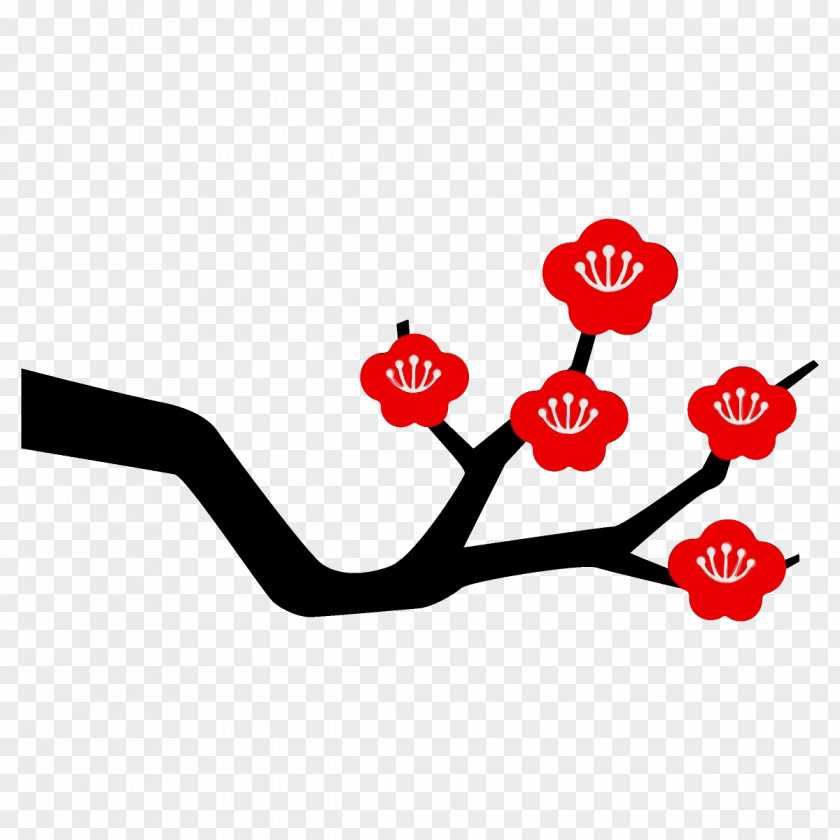 Red Branch Plant Flower PNG