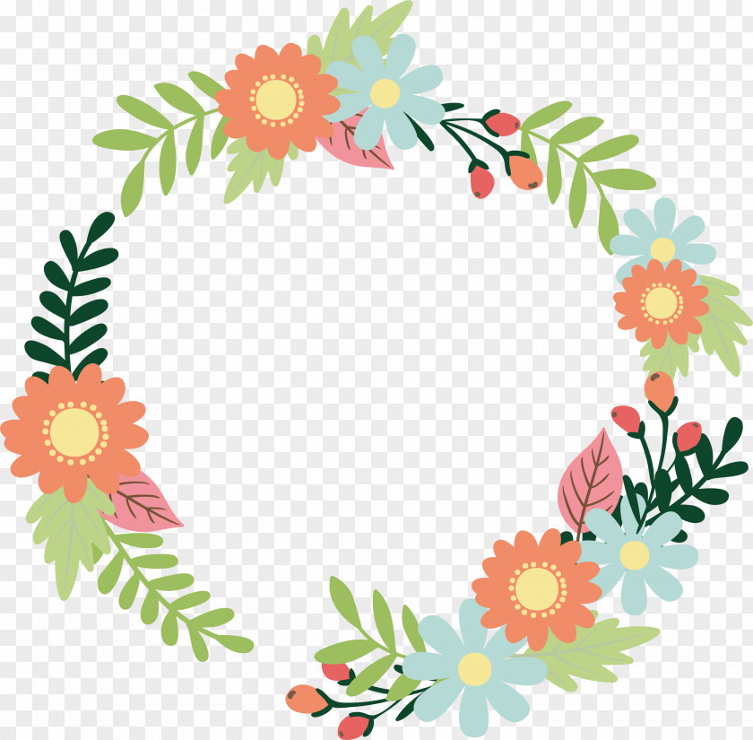 Romantic Color Flower Cane Title Box Floral Design Garland Download PNG