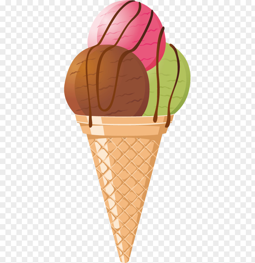 Summer Ice Chocolate Cream Drawing Cones PNG