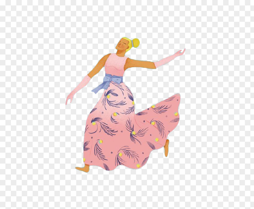 Cartoon Woman Dancing Drawing PNG