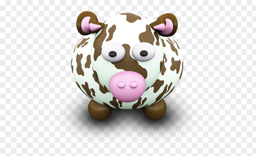 CowBrownSpots Piggy Bank Snout Stuffed Toy PNG