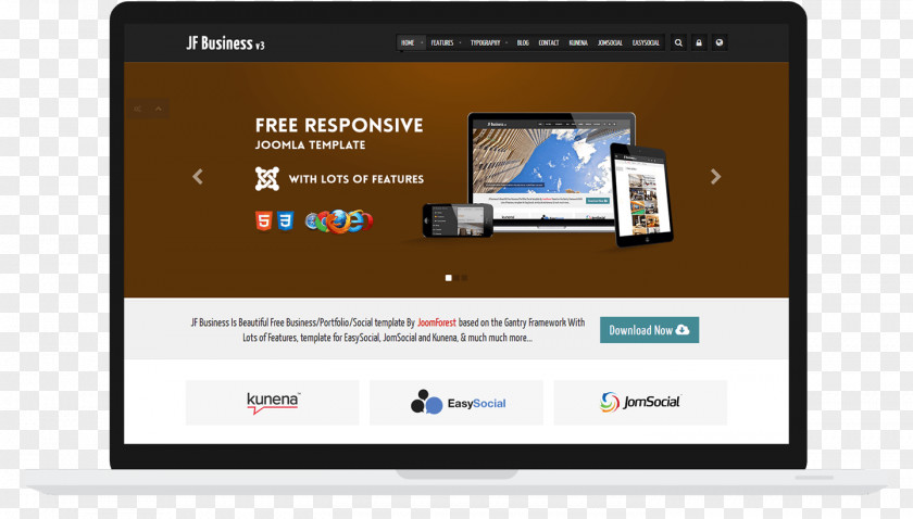 Corporate Template Responsive Web Design Joomla PhpBB Page PNG