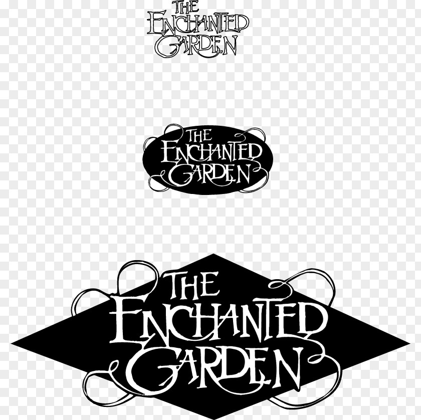 Enchanted Garden Logo Calligraphy Graphic Design Font PNG