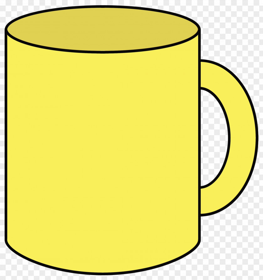 Mug Cylinder Yellow Clip Art Drinkware Line Tableware PNG