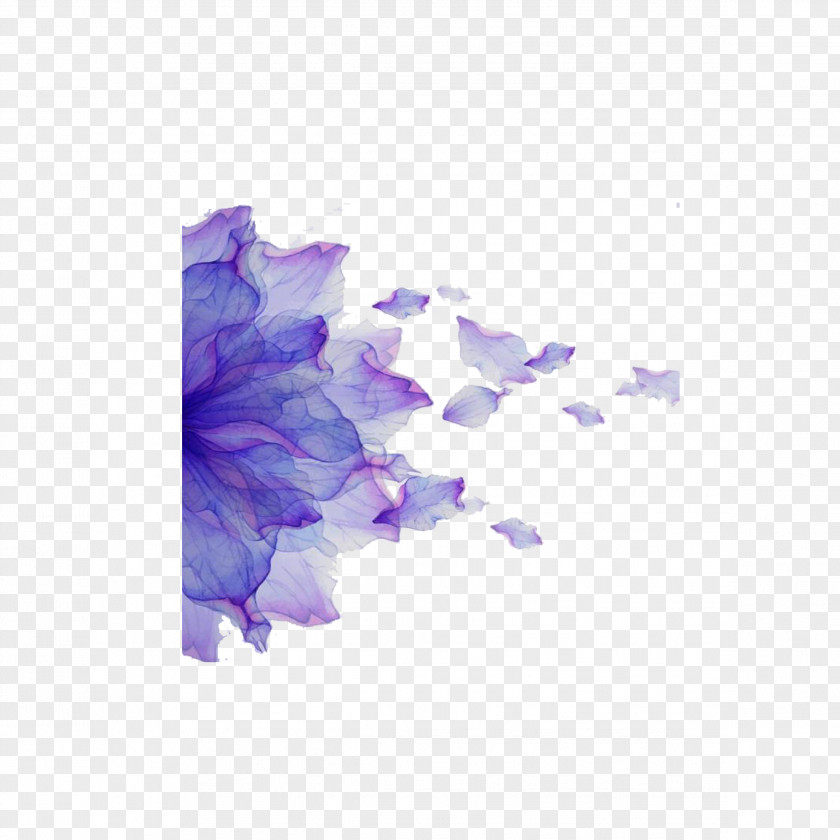 Purple Flower Background Watercolor Painting Illustration PNG