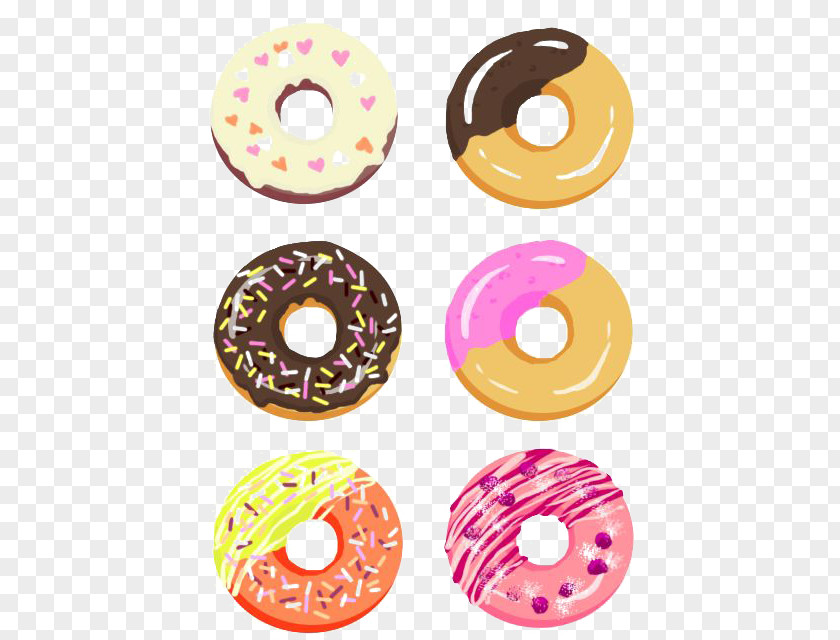 Cartoon Donut Doughnut Drawing Dessert Illustration PNG