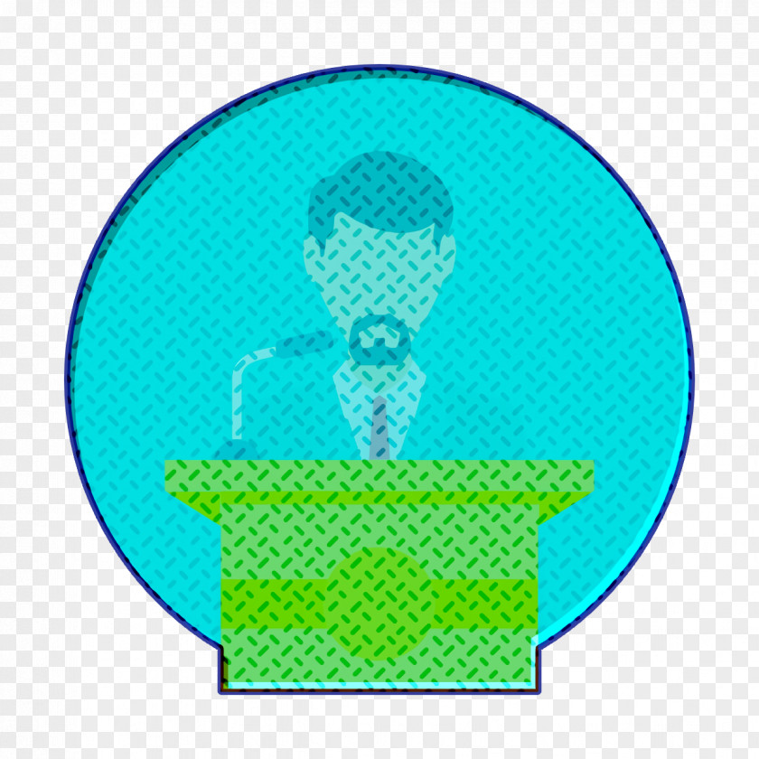 Aqua Turquoise Conference Icon Education Speaker PNG