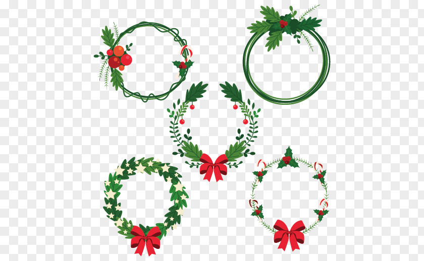 Christmas Garland Gift Element Vector Tree Advent Wreath PNG