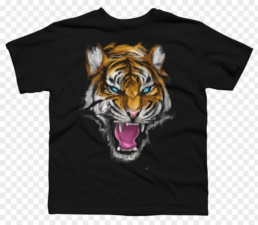 Ferocious Tiger Head T-shirt Hoodie Clothing Snorg Tees PNG