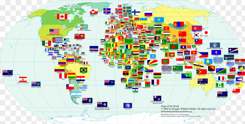 World Map National Flag PNG