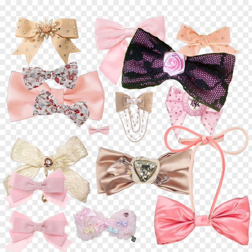 Bow Hairpin Material Ribbon Pink Barrette PNG