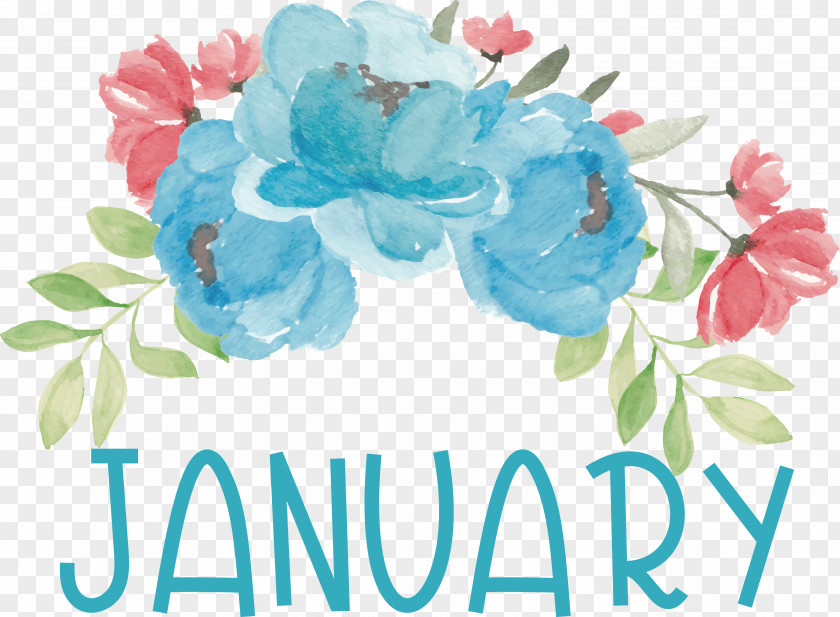Calendar Flower Month Plant Watercolor Painting PNG