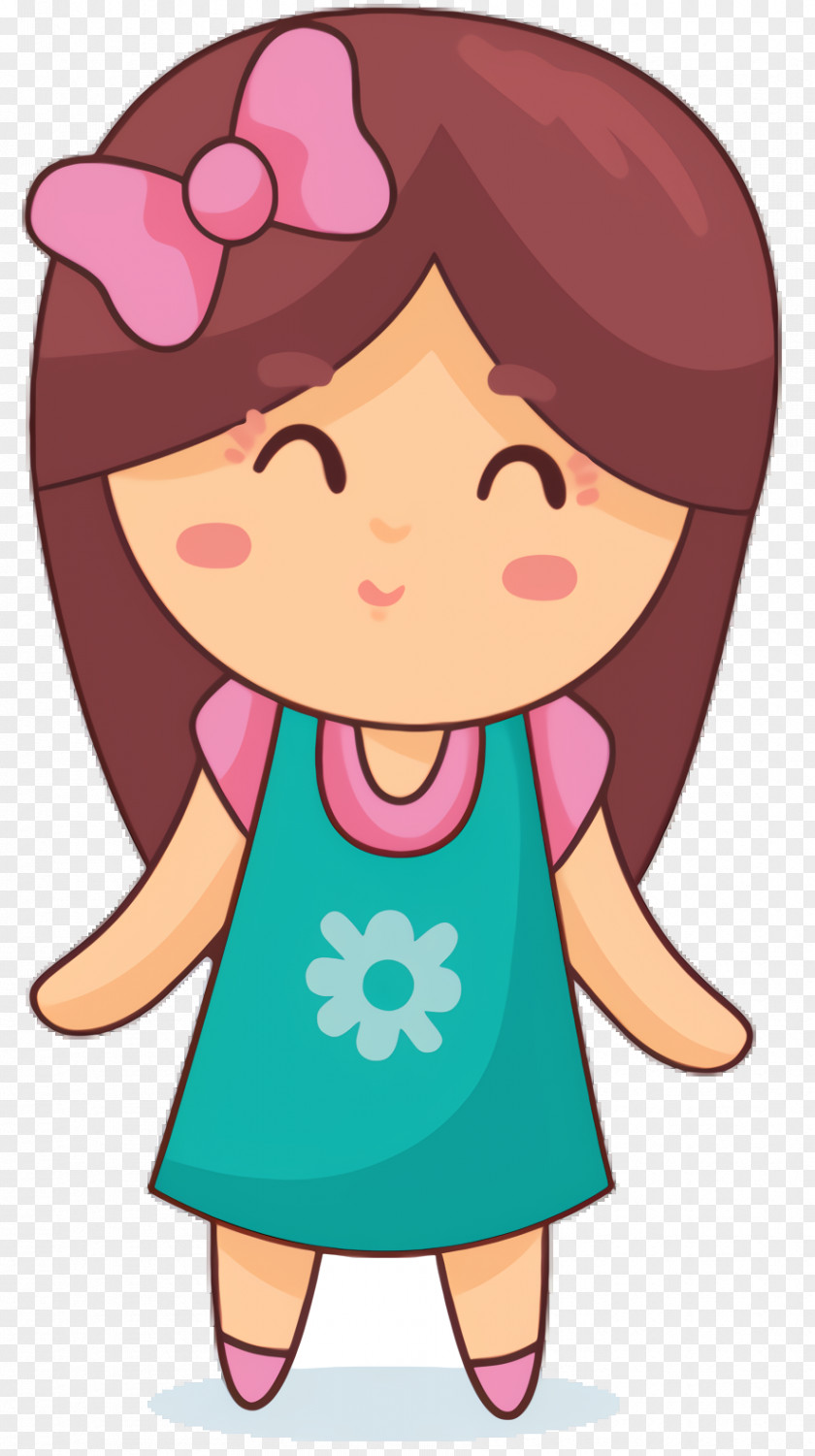 Cartoon Pink M Girl PNG