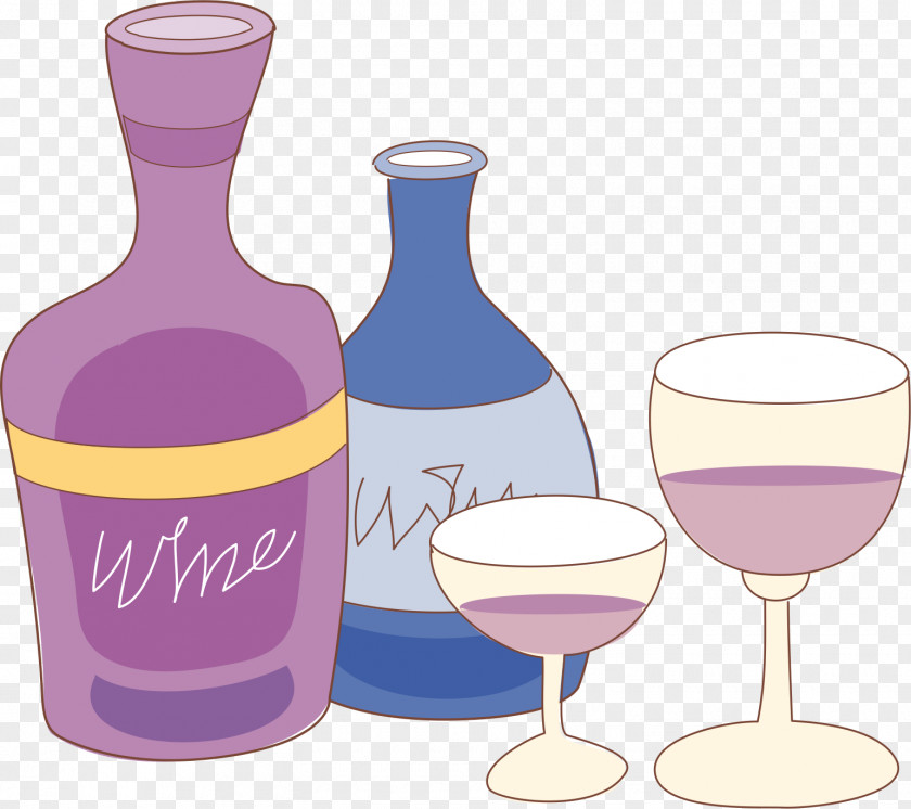 Hand-painted Wine Party Birthday Cup PNG