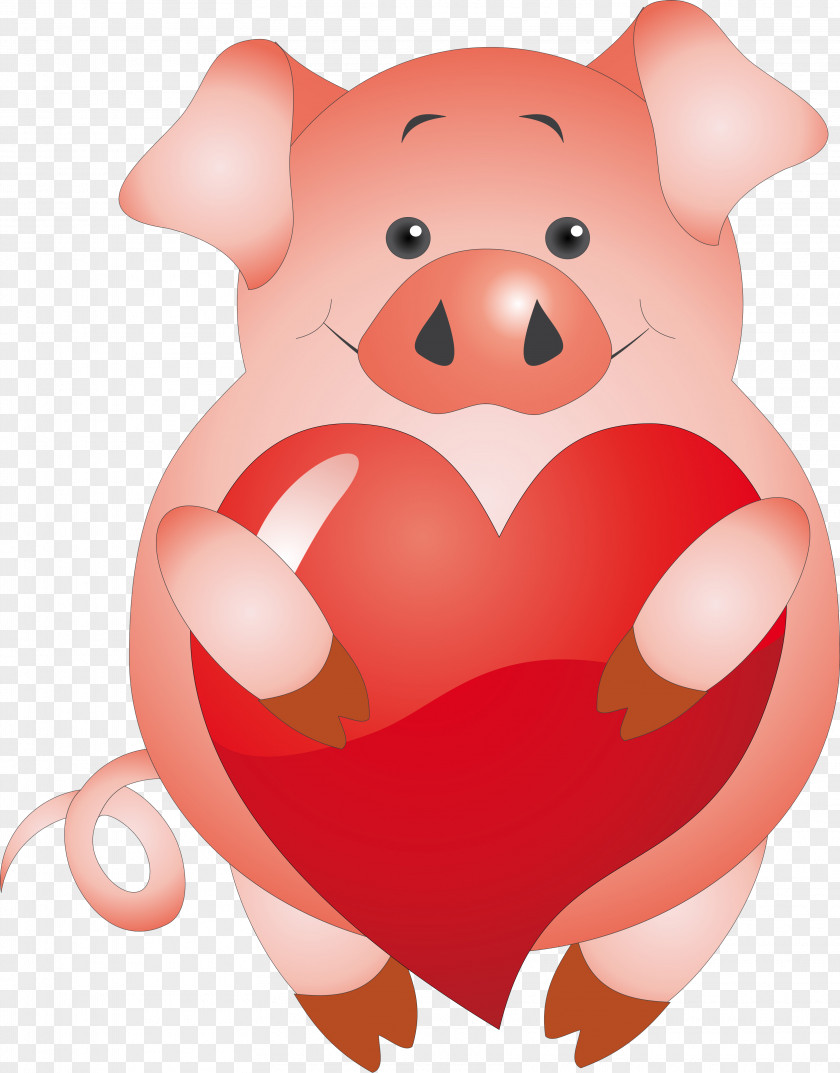 Pig Miniature Valentine's Day Clip Art PNG