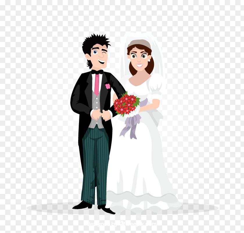 Cartoon Bride And Groom Bridegroom Marriage Illustration PNG