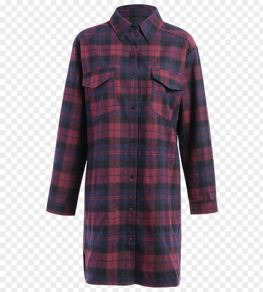 Checkered Shirt Tartan Sleeve Maroon PNG