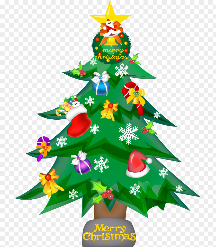 Vector Painted Green Christmas Tree Drawing How-to Clip Art PNG