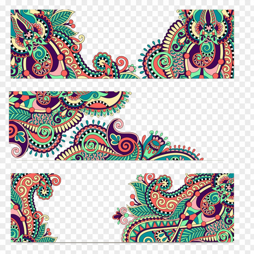 Web Banner Ornament PNG banner Ornament, Ethnic minorities have beautiful patterns, multicolored floral border collage screenshot clipart PNG