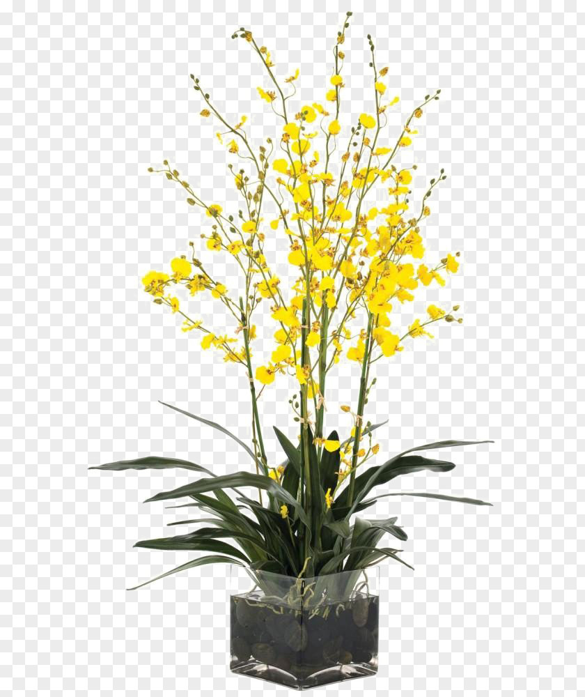 Yellow Decoration Flower Vase Mounted Soft Furnishings Floral Design Flowerpot PNG