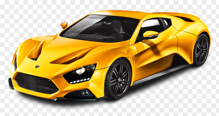 Yellow Zenvo ST1 Car Sports High-definition Television Wallpaper PNG