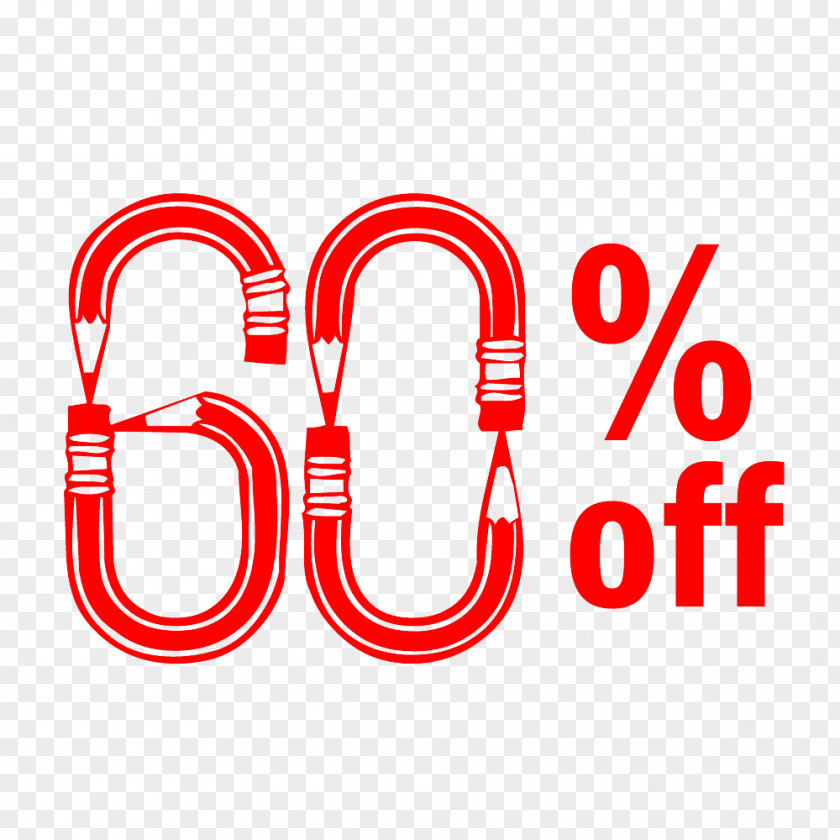 Back To School 60% Off Discount Tag. PNG