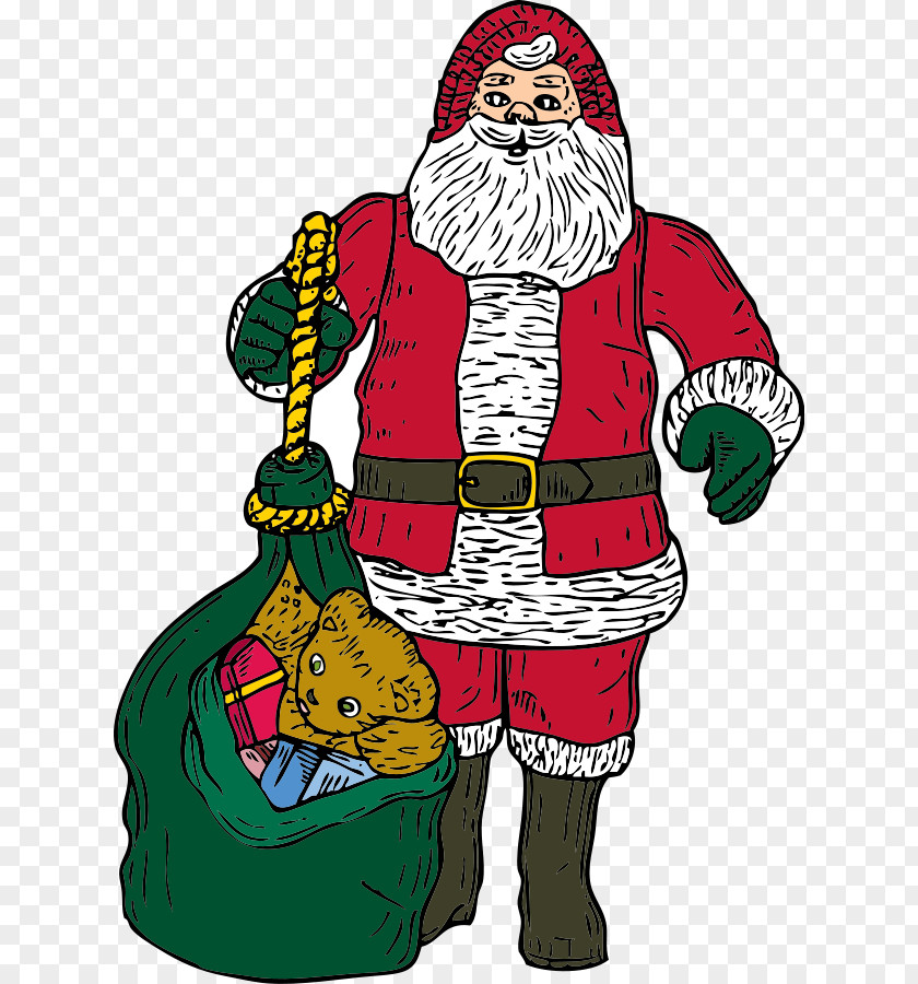 Funny Santa Clipart Claus Bag Clip Art PNG