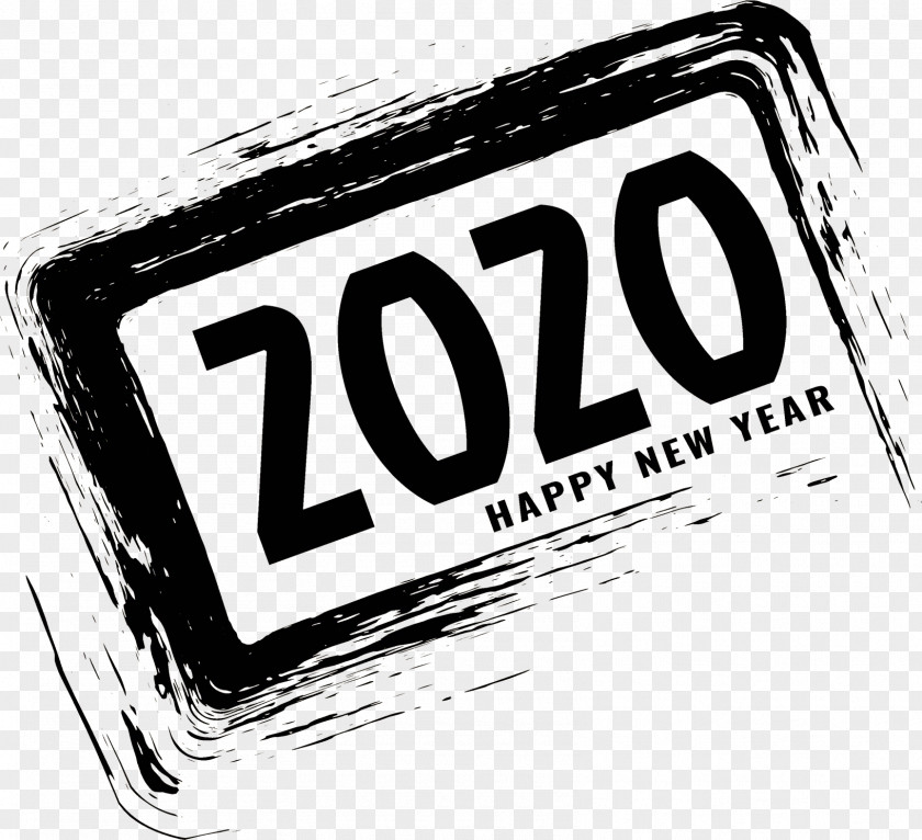 Logo Text 2020 Happy New Year PNG