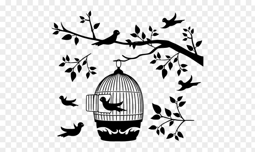 Silhouette Pet Supply Cage Bird Branch Black-and-white Nest PNG