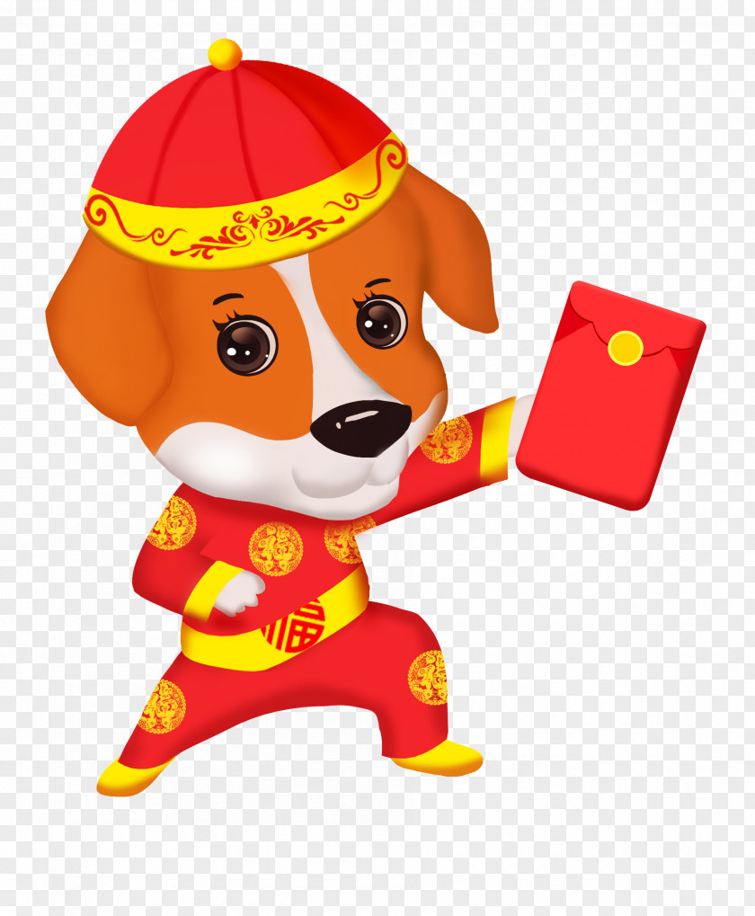 Vector Cartoon Dog Chinese Zodiac New Year Poster PNG