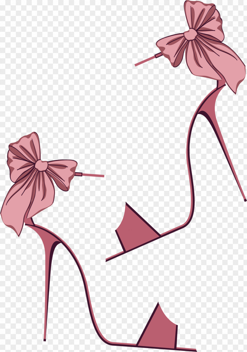 Vector Painted Pink High Heels High-heeled Footwear Shoe PNG