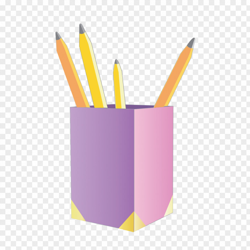 Creative Square Pen Brush Pot Gratis PNG