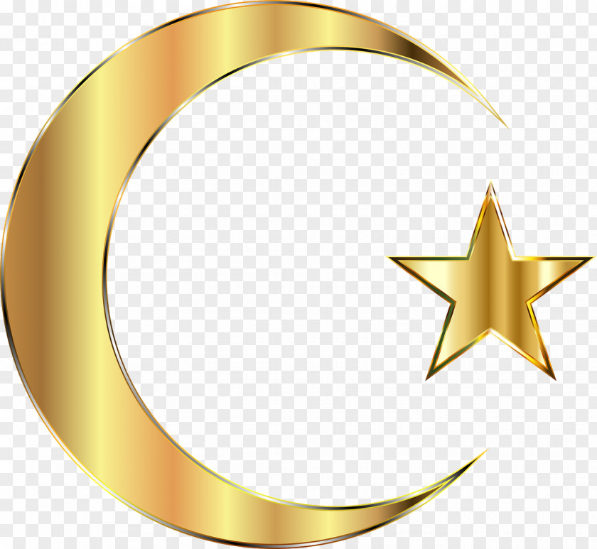 Golden Stars And The Moon Star Crescent Clip Art PNG