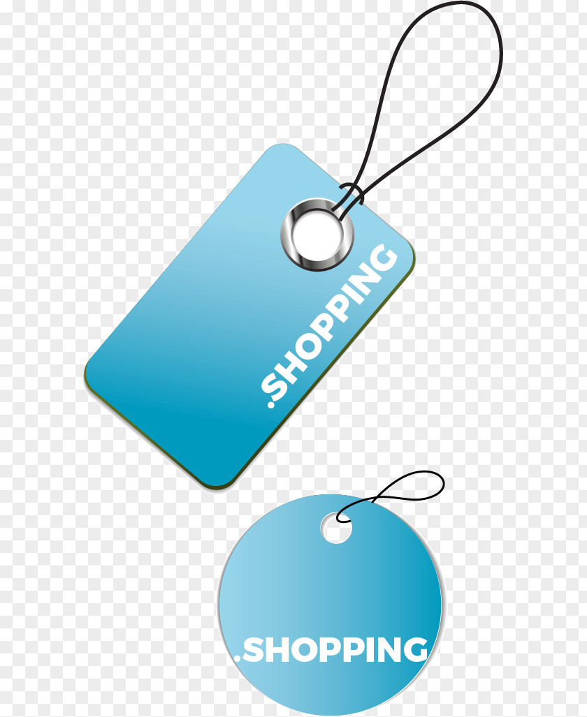 Shopping Logo Turquoise Blue PNG