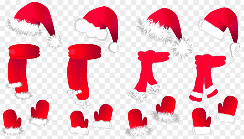 Transparent Christmas Santa Hat And Scarfs Collection Clipart Scarf Stock Photography Illustration Royalty-free PNG