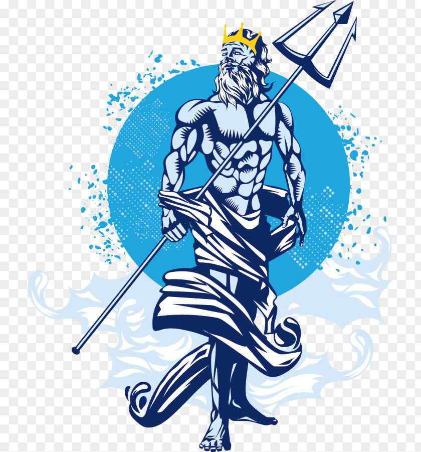 Vector Western God Poseidon Of Melos Trident Neptune PNG
