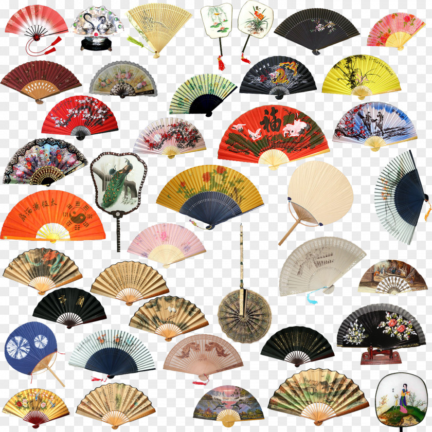 Complete Folding Fan Psd China Paper Hand PNG