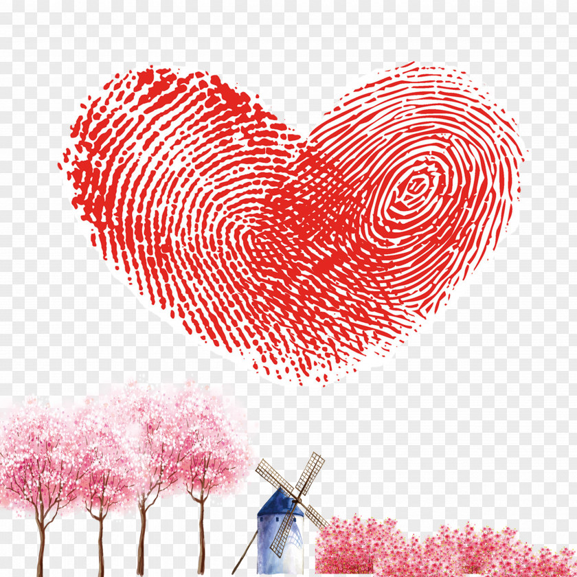 Fingerprint Love Raster Graphics Heart PNG