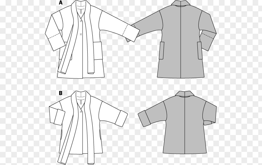 Jacket Coat Dress Burda Style Pattern PNG
