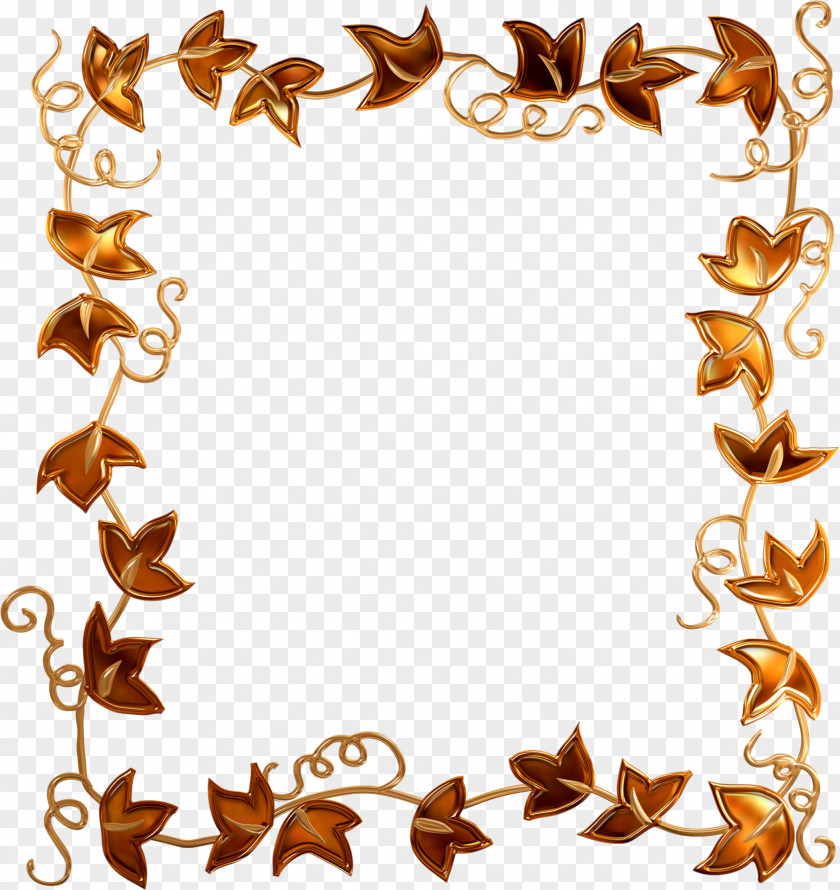 Leaf Border Autumn Picture Frames Clip Art PNG