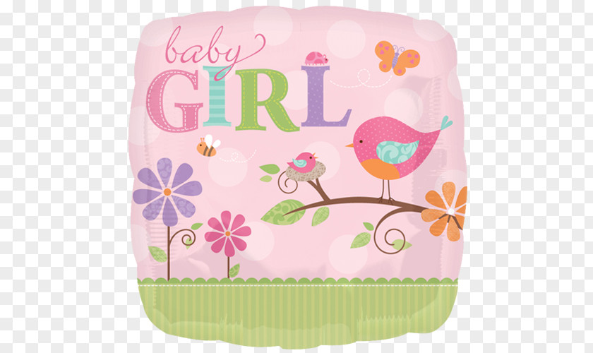 Pink Square Mylar Balloon Infant Baby Shower Child PNG